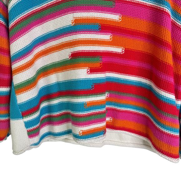 Zaket & Plover 100% Cotton Multicolor Striped Knit Sweater Colorful Small - Picture 2 of 14